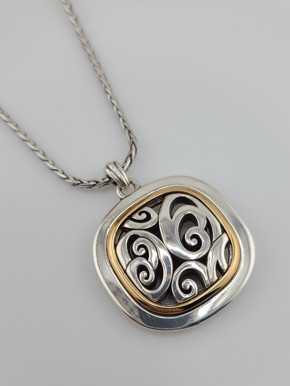 $68 Brighton "SPIN MASTER"  Reversible Two Tone Gold & Silver Plated Pendant!